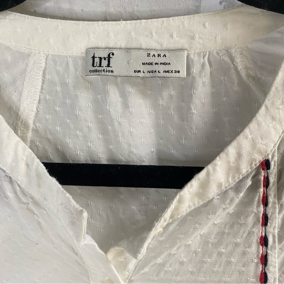 Zara TRF White Embroidered Blouse - Picture 3 of 5